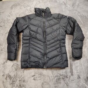 Columbia Jacket Womens Medium Black Heavenly Down Chevron Quilted  Packable